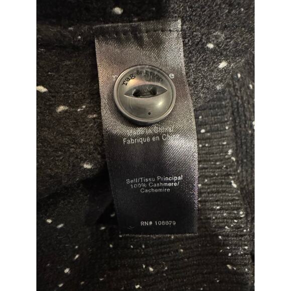 Rag & Bone 100% Cashmere Tamara Speckled Black Button Cardigan Sweater Large - Picture 6 of 7